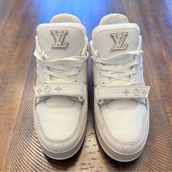 Louis Vuitton Trainer 'Velcro Strap - Beige Monogram Flowers'. - Picture 6 of 14